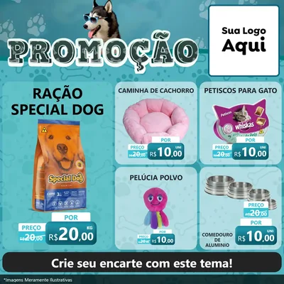 Modelo de Rede Social para Feed Facebook com o tema Promoção - Pet Shop para Pet Shop