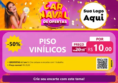Modelo de Cartaz para Cartaz A4 Horizontal com o tema Carnaval de Ofertas para Material para Construção