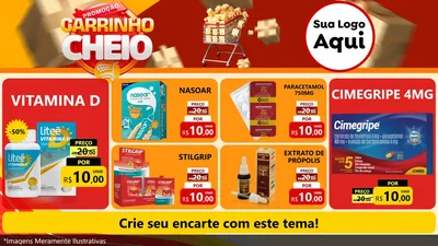 Modelo de TV para TV Horizontal com o tema Promoção carrinho cheio para Farmácia