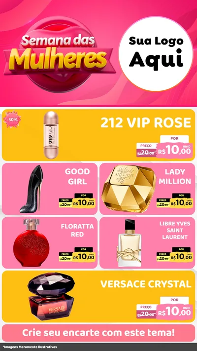 Modelo de TV para TV Vertical com o tema Semana das Mulheres para Perfumes