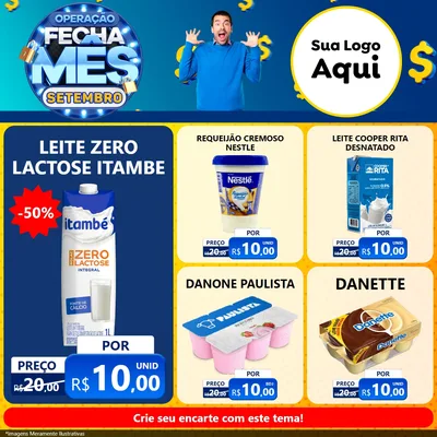 Modelo de Rede Social para Feed Facebook com o tema Operação Fecha Mês Setembro para Frios e Laticínios