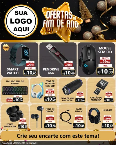 Modelo de Rede Social para Feed Instagram com o tema Ofertas de Fim de Ano para Informática