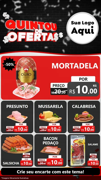 Modelo de Rede Social para Stories com o tema Quintou de Ofertas para Frios e Laticínios