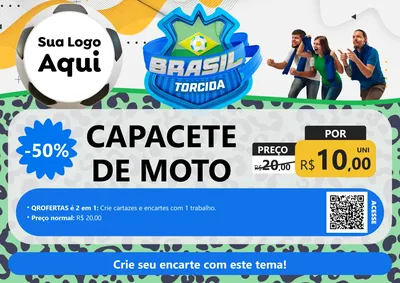 Modelo de Cartaz para Cartaz A4 Horizontal com o tema Brasil Torcida - Copa para Moto peças
