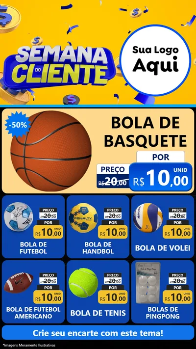 Modelo de Rede Social para Stories com o tema Semana do Cliente para Artigos Esportivos