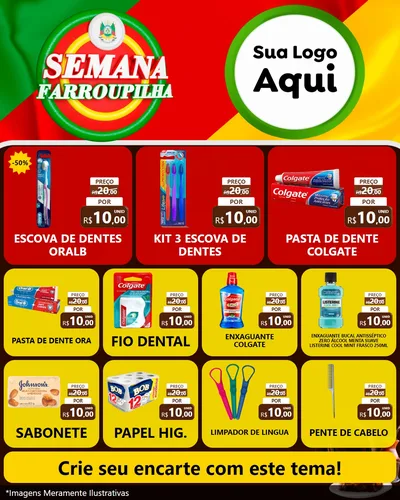 Modelo de Rede Social para Feed Instagram com o tema Semana Farroupilha para Higiene Pessoal
