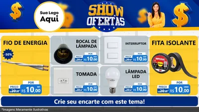 Modelo de TV para TV Horizontal com o tema Show de Ofertas para Materiais Elétricos