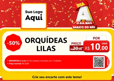 Modelo de Cartaz para Cartaz A4 Horizontal com o tema Dia A o Dia Mais Barato do Mês para Floricultura e jardim