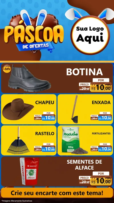 Modelo de TV para TV Vertical com o tema Páscoa de Ofertas para Agropecuária