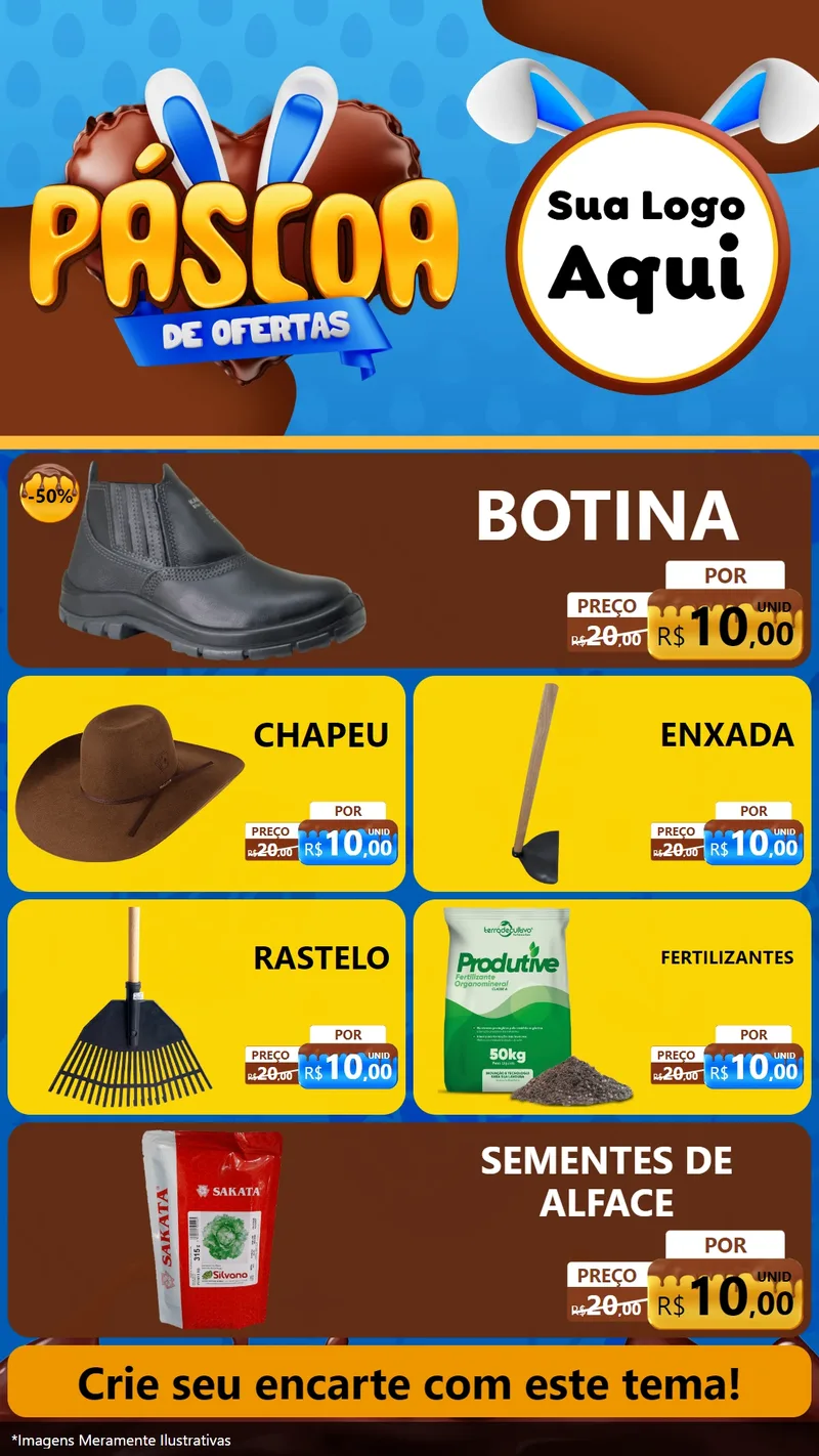 Modelo de TV para TV Vertical com o tema Páscoa de Ofertas para Agropecuária