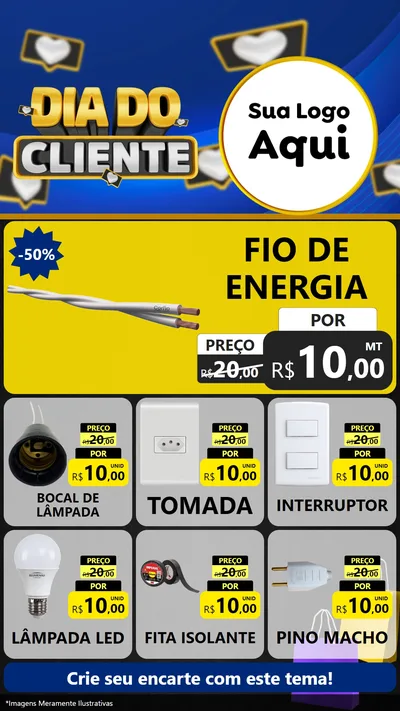 Modelo de Rede Social para Stories com o tema Dia Do Cliente para Materiais Elétricos