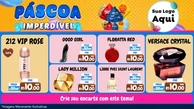 Modelo de TV para TV Horizontal com o tema Páscoa Imperdível para Perfumes