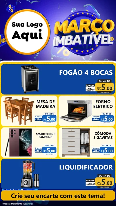 Modelo de TV para TV Vertical com o tema Março Imbatível para Móveis e Eletro
