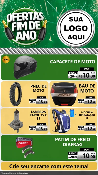 Modelo de TV para TV Vertical com o tema Ofertas Fim de Ano para Moto peças