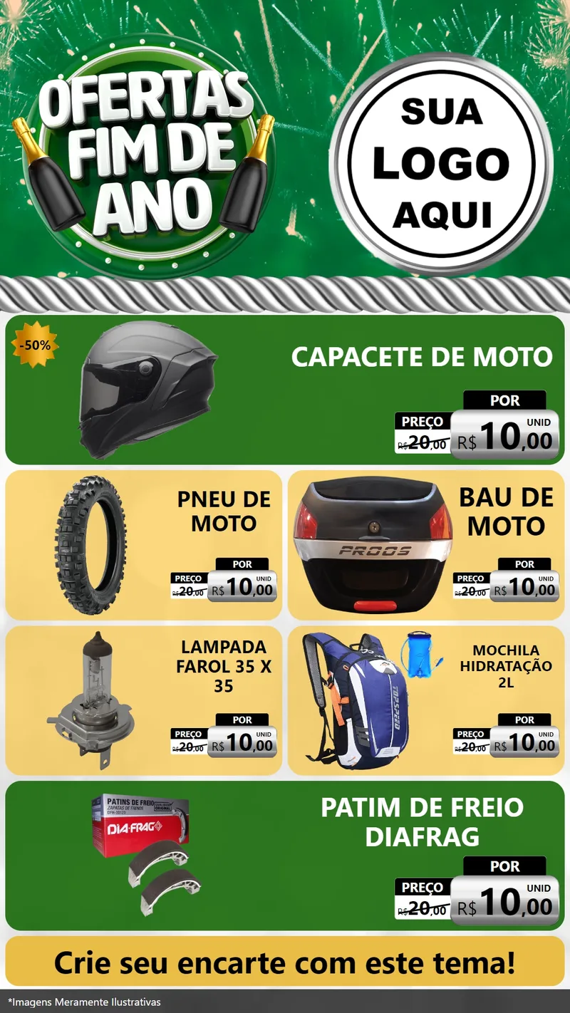 Modelo de TV para TV Vertical com o tema Ofertas Fim de Ano para Moto peças