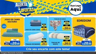Modelo de TV para TV Horizontal com o tema Alerta de Ofertas para Cama, Mesa e Banho