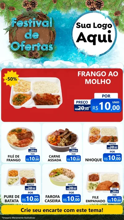 Modelo de Rede Social para Stories com o tema Festival de Ofertas - Inverno para Restaurante