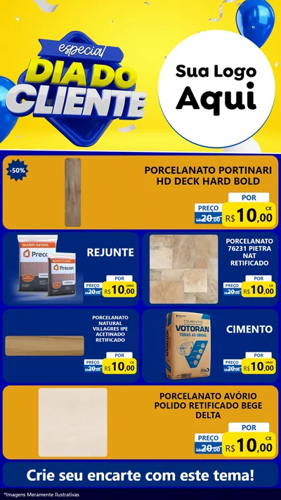 Modelo de TV para TV Vertical com o tema Especial Dia do Cliente para Pisos e revestimentos