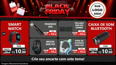Modelo de TV para TV Horizontal com o tema Black Friday para Informática