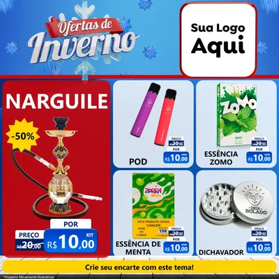 Modelo de Rede Social para Feed Facebook com o tema Ofertas de Inverno para Tabacaria