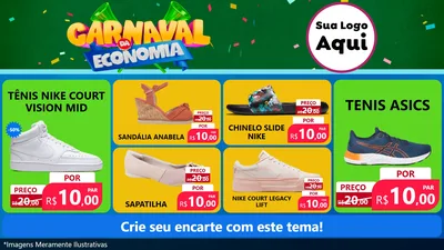 Modelo de TV para TV Horizontal com o tema Carnaval da Economia para Calçados