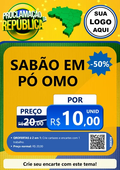 Modelo de Cartaz para Cartaz A4 Vertical com o tema Proclamação da República para Produtos de Limpeza