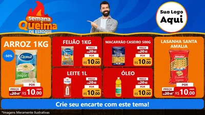 Modelo de TV para TV Horizontal com o tema Semana Queima de Estoque para Supermercado