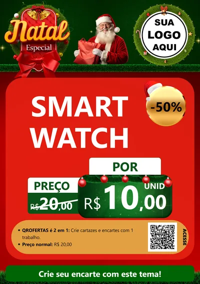 Modelo de Cartaz para Cartaz A4 Vertical com o tema Natal Especial para Informática