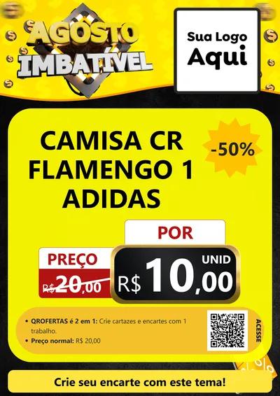 Modelo de Cartaz para Cartaz A4 Vertical com o tema Agosto Imbatível para Roupas e acessórios