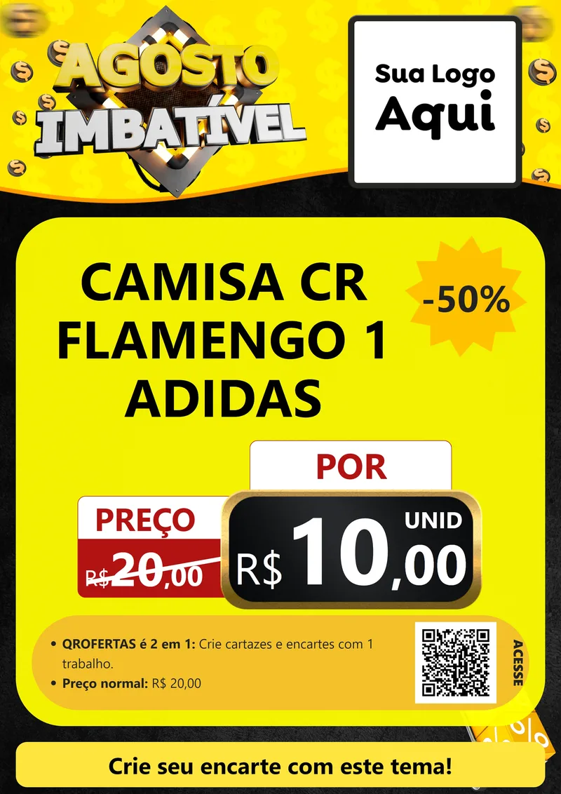 Modelo de Cartaz para Cartaz A4 Vertical com o tema Agosto Imbatível para Roupas e acessórios