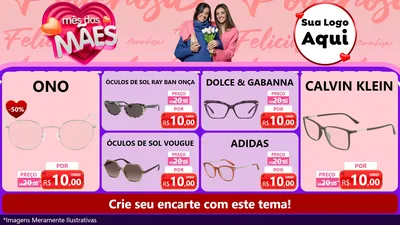 Modelo de TV para TV Horizontal com o tema Mês Das Mães para Óticas