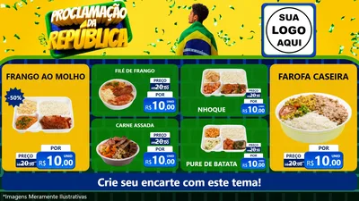 Modelo de TV para TV Horizontal com o tema Proclamação da República para Restaurante