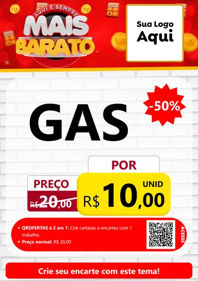 Modelo de Cartaz para Cartaz A4 Vertical com o tema Mais Barato para Água e gás