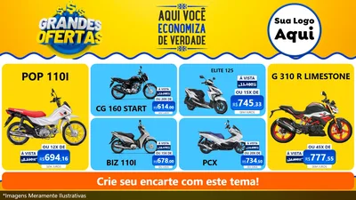 Modelo de TV para TV Horizontal com o tema Grandes Ofertas para Concessionaria de Motos