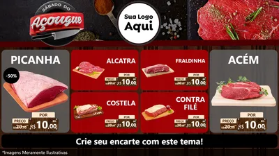 Modelo de TV para TV Horizontal com o tema Sábado do Açougue para Açougue