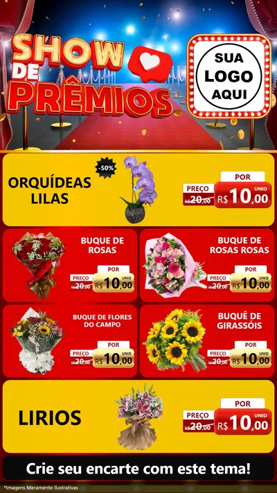 Modelo de TV para TV Vertical com o tema Show de Prêmios para Floricultura e jardim