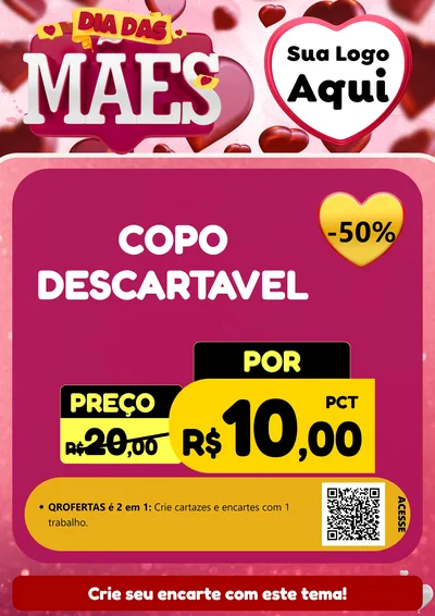 Modelo de Cartaz para Cartaz A4 Vertical com o tema Dia Das Mães para Embalagens