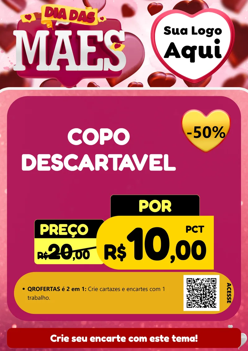 Modelo de Cartaz para Cartaz A4 Vertical com o tema Dia Das Mães para Embalagens