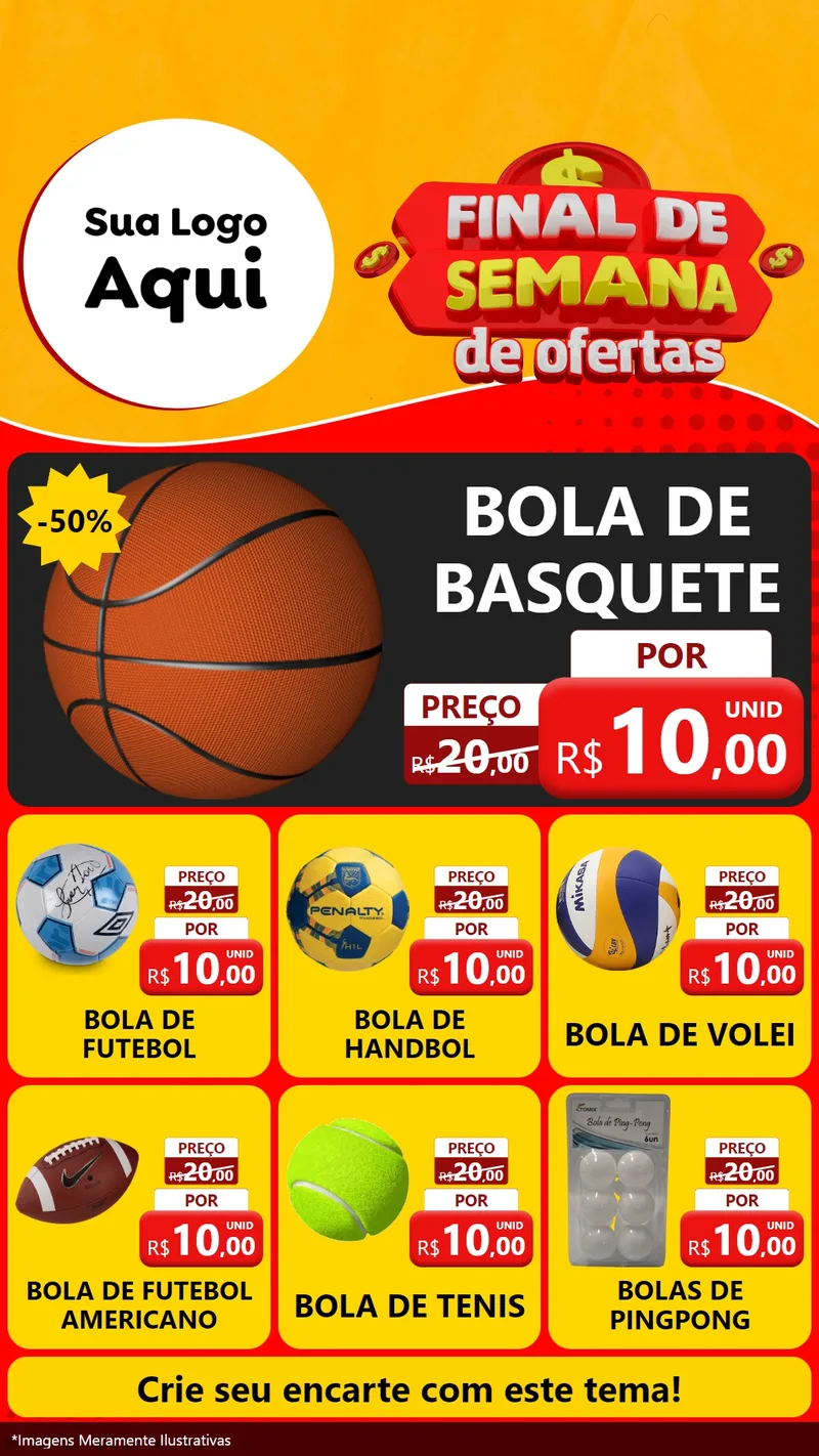 Modelo de Rede Social para Stories com o tema Final de Semana de Ofertas para Artigos Esportivos