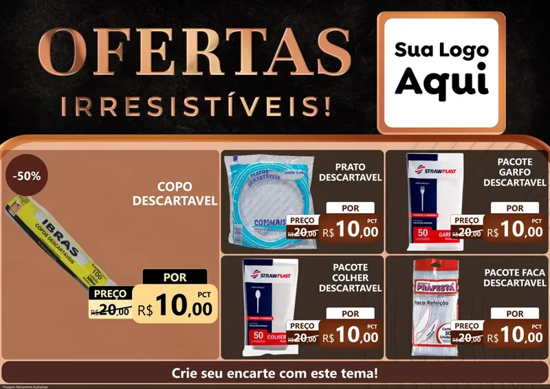 Modelo de Encarte para Encarte A4 Horizontal com o tema Ofertas Irresistíveis! para Embalagens