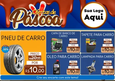Modelo de Encarte para Encarte A4 Horizontal com o tema Ofertas de Páscoa para Auto peças