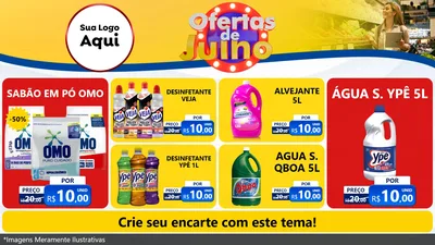 Modelo de TV para TV Horizontal com o tema Ofertas de Julho para Produtos de Limpeza