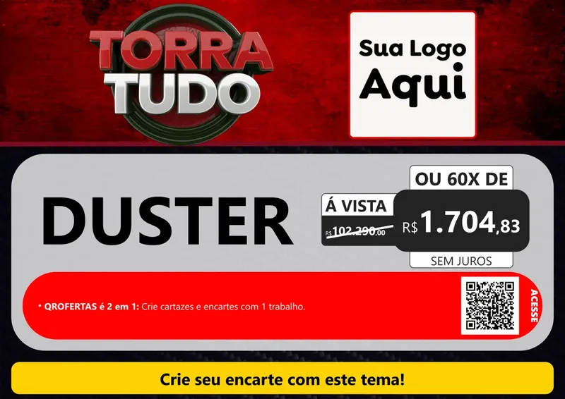 Modelo de Cartaz para Cartaz A4 Horizontal com o tema Torra Tudo para Concessionaria de Carros
