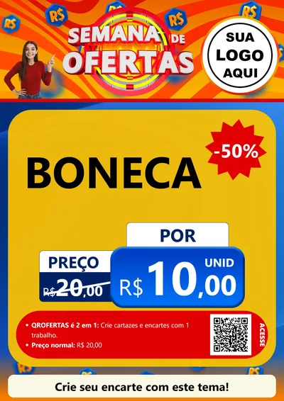 Modelo de Cartaz para Cartaz A4 Vertical com o tema Semana de Ofertas para Brinquedos