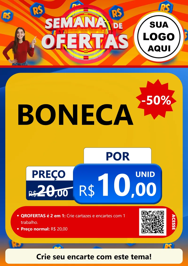 Modelo de Cartaz para Cartaz A4 Vertical com o tema Semana de Ofertas para Brinquedos