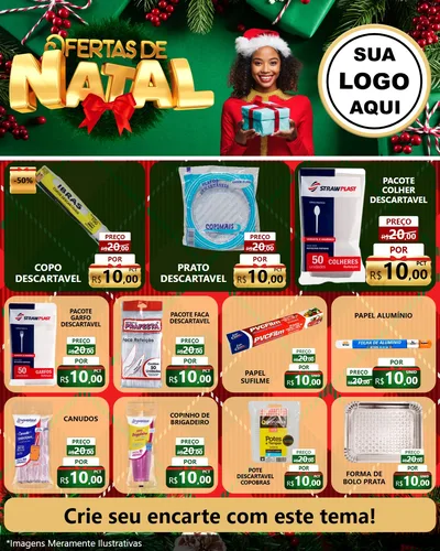 Modelo de Rede Social para Feed Instagram com o tema Ofertas de Natal para Embalagens