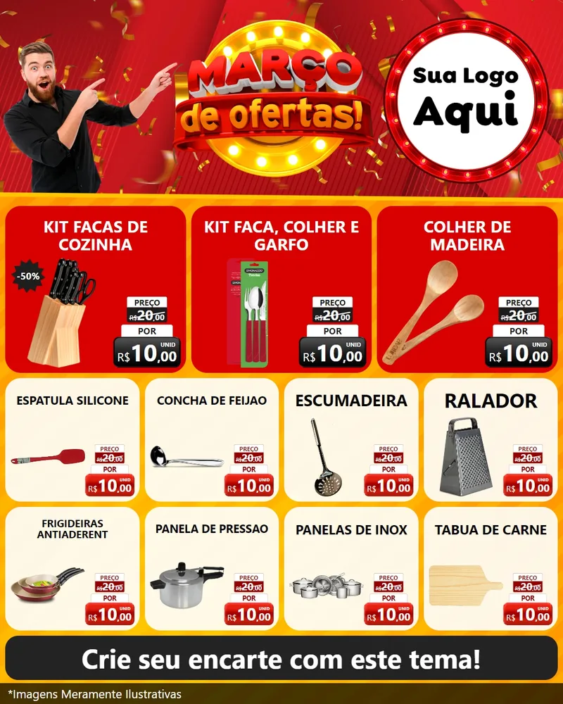Modelo de Rede Social para Feed Instagram com o tema Março de Ofertas! para Utilidades Domésticas