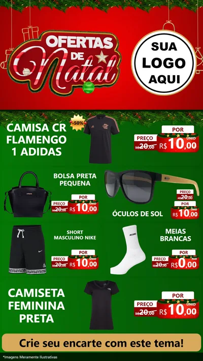 Modelo de TV para TV Vertical com o tema Ofertas de Natal para Roupas e acessórios