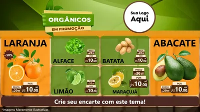Modelo de TV para TV Horizontal com o tema Orgânicos em Promoção para Hortifrúti