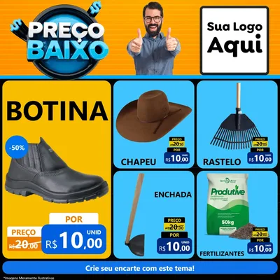 Modelo de Rede Social para Feed Facebook com o tema Preço Baixo para Agropecuária